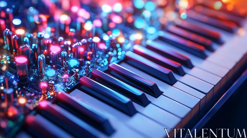 AI ART Vibrant LED-Illuminated Keyboard Close-Up