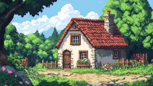 Rustic Cottage with Red Tiled Roof