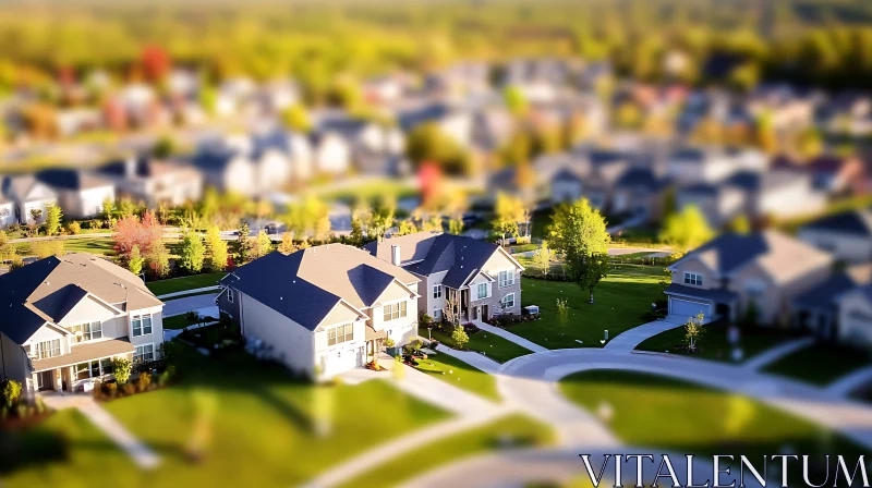 Suburban Homes from Above AI Image