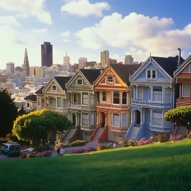 San Francisco's Colorful Victorian Row Houses