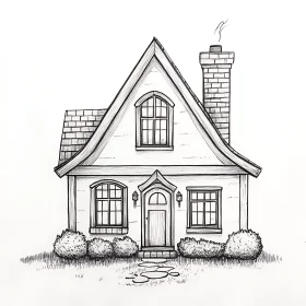 Cozy House Sketch Illustration