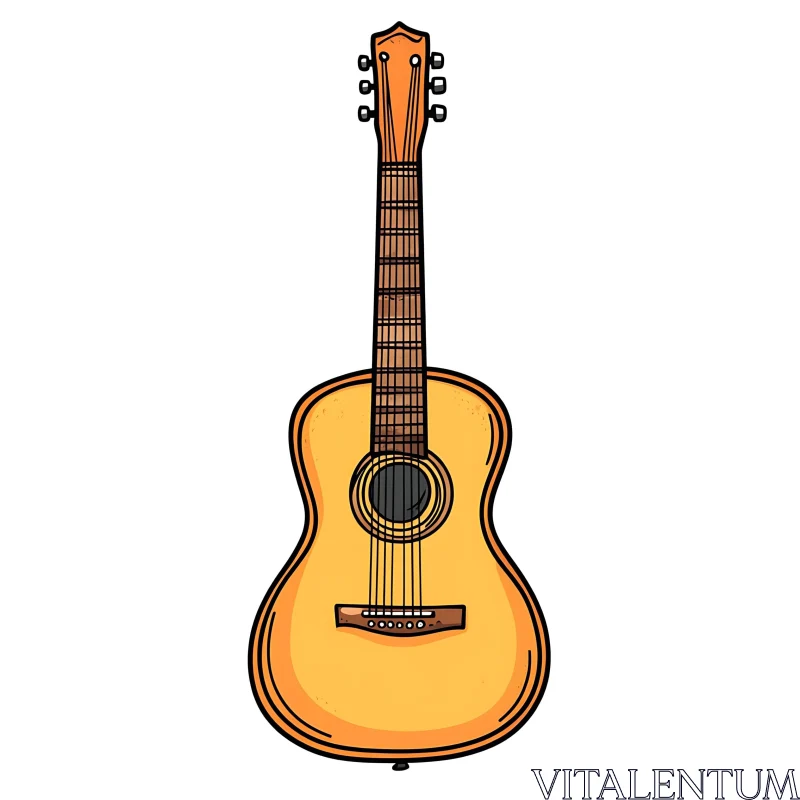 Acoustic Guitar Icon AI Image