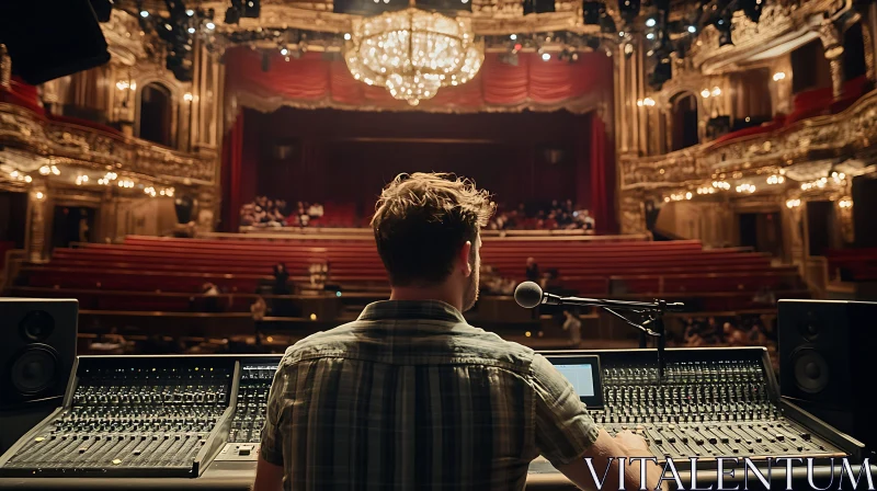 Audio Mixing in a Luxurious Theater AI Image