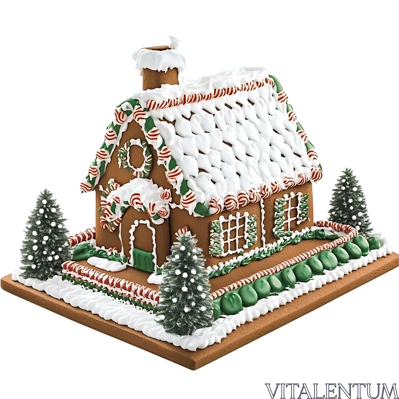 AI ART Intricate Gingerbread House with Festive Icing