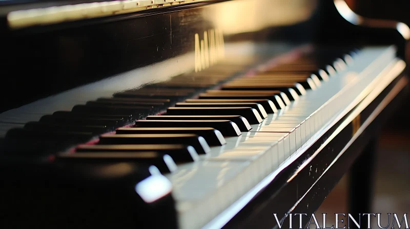 Close-up View of Piano Keys AI Image