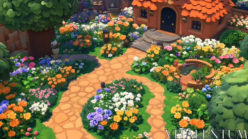 AI ART Charming Cottage Amidst A Blooming Garden