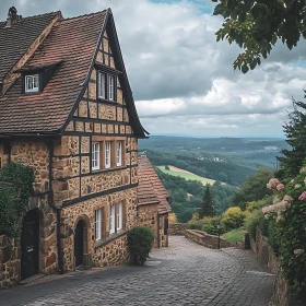 Picturesque Historic House and Scenic Valley Landscape