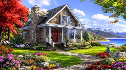 Idyllic Countryside Cottage with Flowering Garden