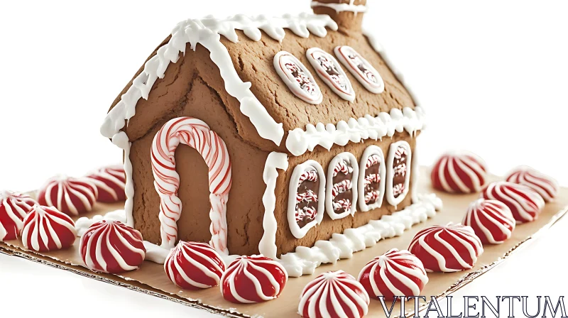 AI ART Intricate Gingerbread House Adorned with Festive Candies