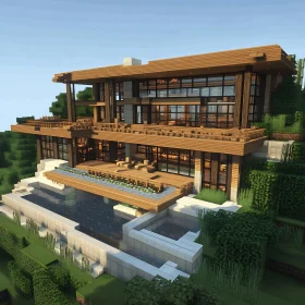 Minecraft Modern House with Pool