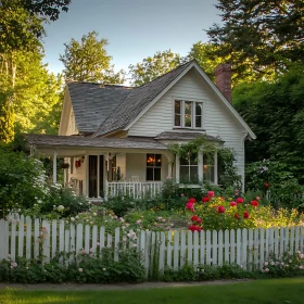 Serene Cottage Amidst Blooming Garden