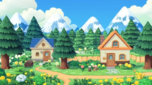 Picturesque Cottage Scene Amidst Nature