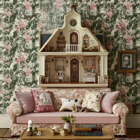 Intricate Dollhouse in Cozy Vintage Setting