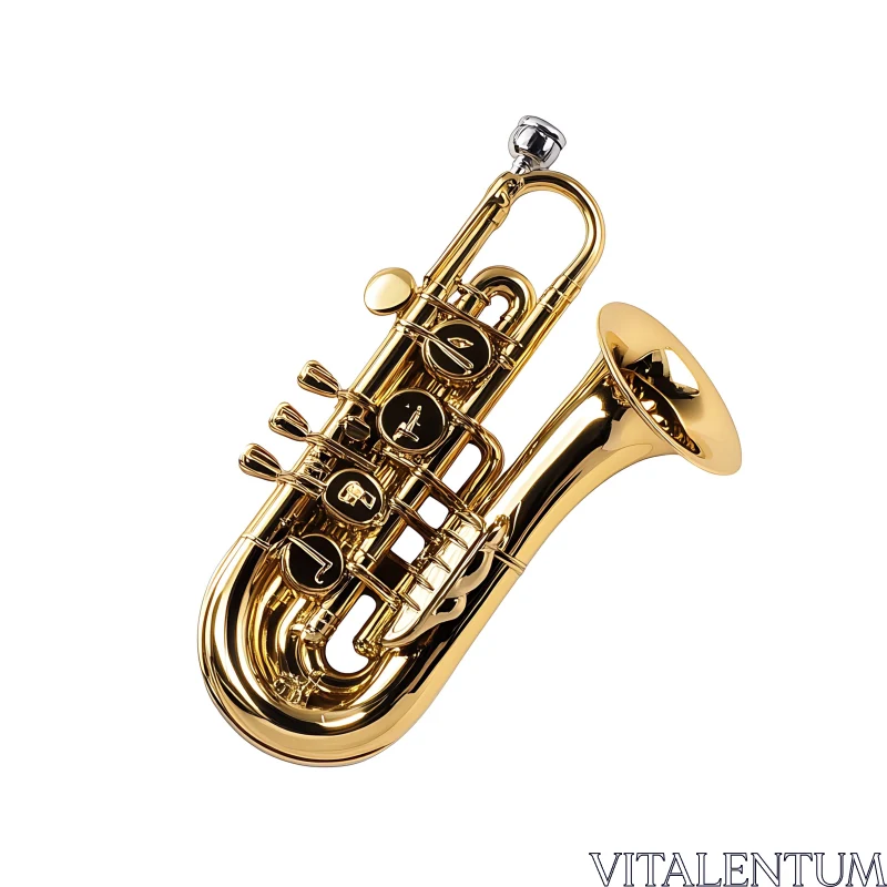 Golden Brass Trumpet with Detailed Valves AI Image