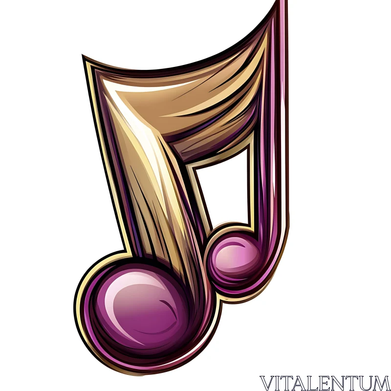 Stylized Musical Note Artwork AI Image