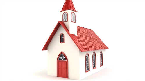 Quaint Cream Church with Red Details