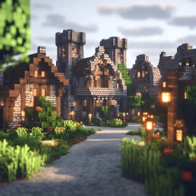 Cobblestone Medieval Village Pathway