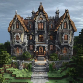 Detailed Medieval-Style Mansion