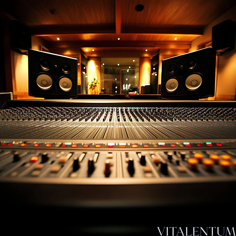 High-Quality Recording Studio Sound Control Panel AI Image