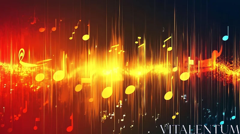 Vibrant Abstract Music Notes and Light AI Image