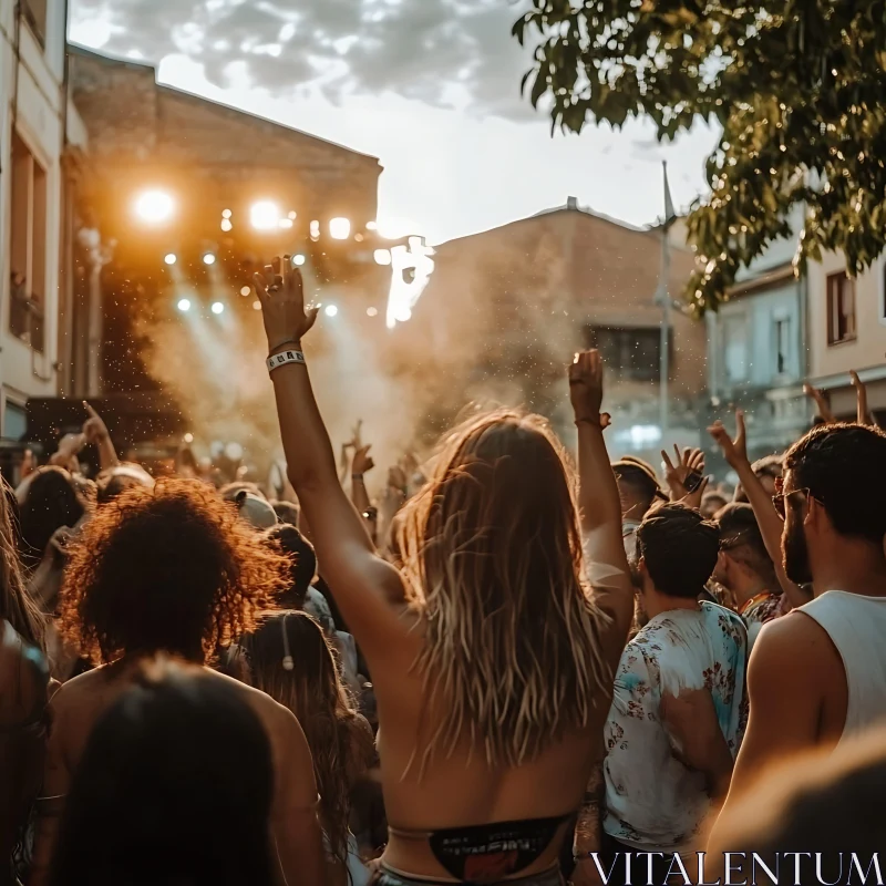 AI ART Sunset Festival: Crowd Enjoying Live Music Performance