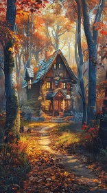 Autumn Cabin in Magical Woodlands