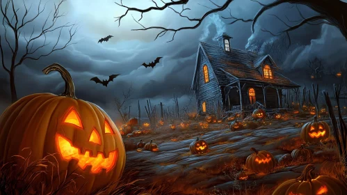 Halloween Haunted House and Pumpkin Patch