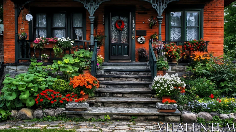 AI ART Beautifully Decorated Front Porch