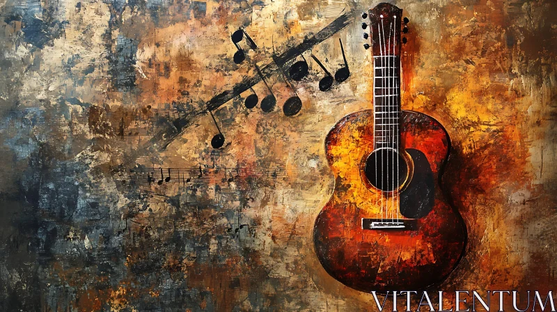 Artistic Expression of Guitar and Music AI Image