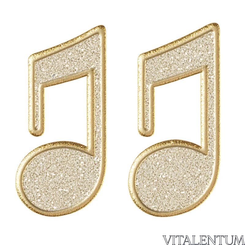 AI ART Sparkling Gold Musical Notes on White Background