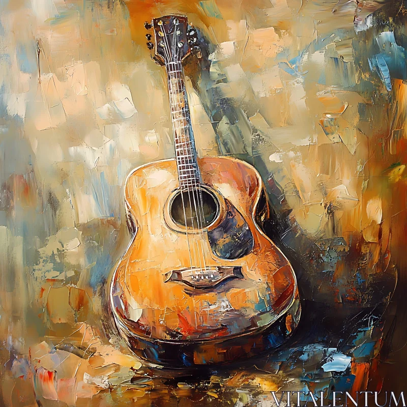 Acoustic Guitar in Abstract Art AI Image