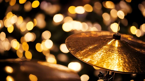 Cymbal with Blurred Golden Lights