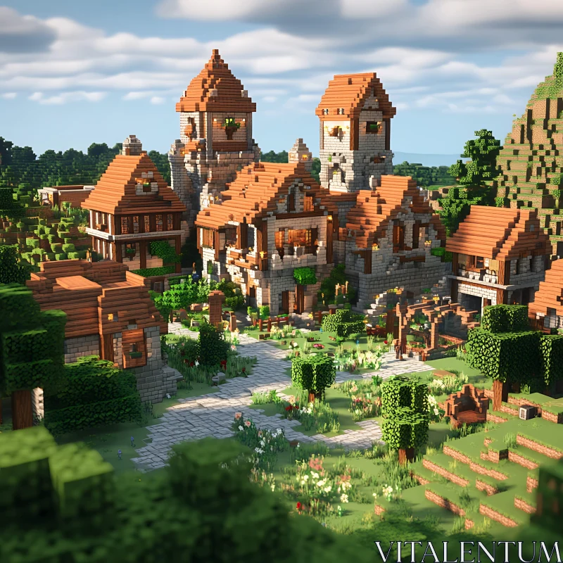 Minecraft Medieval Village Landscape