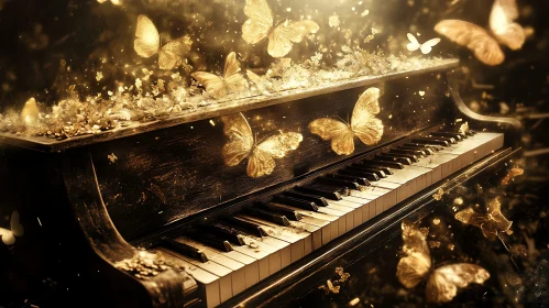 Ethereal Harmony of Butterflies and Music