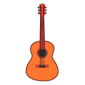 Colorful Acoustic Guitar Drawing