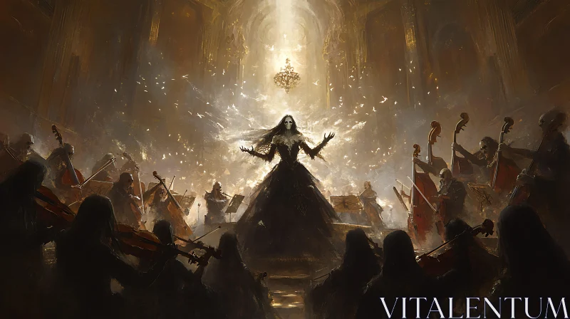 Gothic Concert in Majestic Hall AI Image