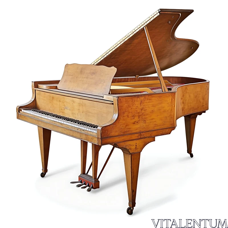 Classic Wooden Grand Piano AI Image