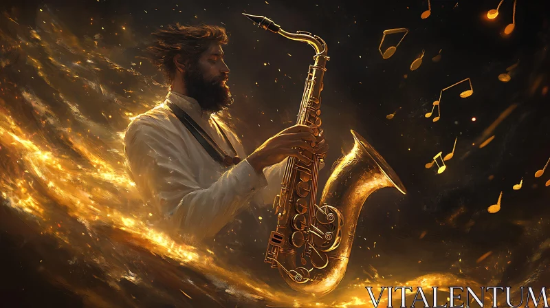 Magical Saxophone Performance AI Image