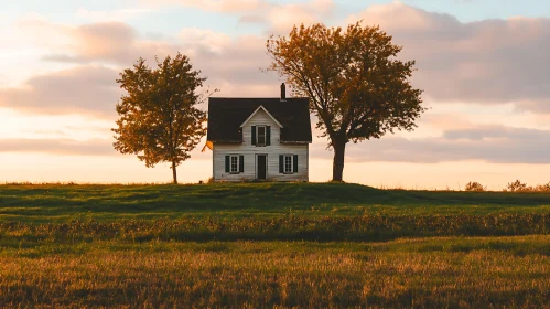 Charming Country House During Sunset