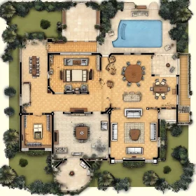 House Layout with Outdoor Spaces