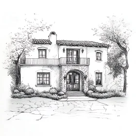 Classic Architectural Villa Drawing