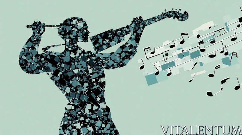 Geometric Art of Musician Playing Violin AI Image