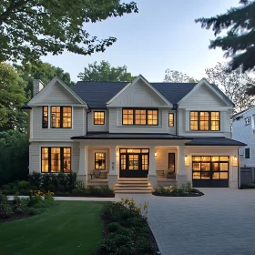 Modern Luxury Home at Dusk