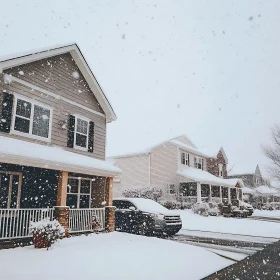 Winter Wonderland Suburban Street