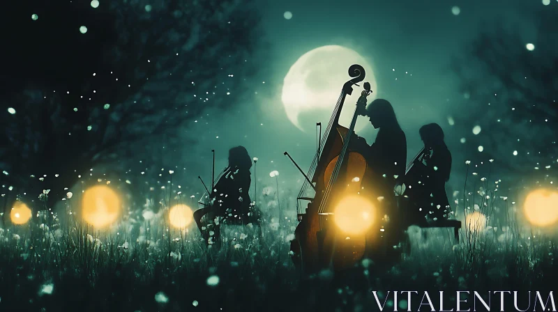 AI ART Mystical Moonlit Symphony in a Field of Lights