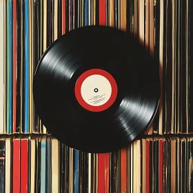 Colorful Vinyl Album Covers and Record