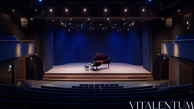 Concert Hall Featuring Grand Piano and Modern Architecture AI Image