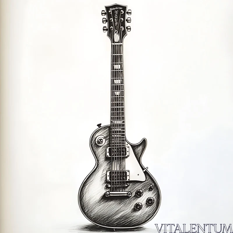 Detailed Guitar Illustration AI Image