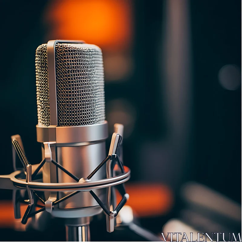 Studio Microphone Close-up AI Image