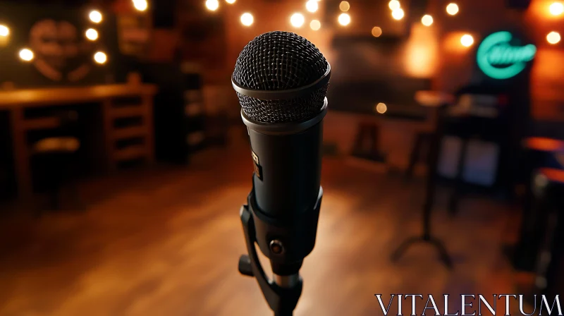 Intimate Music Performance Microphone Close-Up AI Image